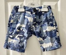 MILKSHAKE Boys Blue Army Print Cotton Shorts Size 3