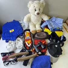 Build A Bear Lil Pudding Cub Astronaut, Flash, Skates, Board, Lot Clothes 30 Pcs
