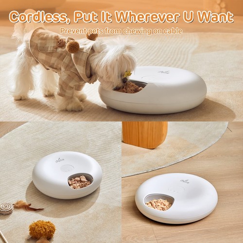 Donut Frost 6 Meal Cordless Automatic Pet Feeder, Dry & Wet Food Automatic Ca... - Picture 5 of 7