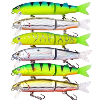 6PCS Jointed Minnow Fishing Lure Swimbait Bait Crankbait 11.5cm/14.5g Wobbler