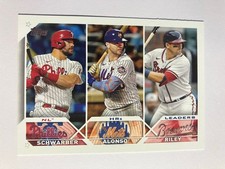 Kyle Schwarber Pete Alonso Austin Riley 2023 Topps HR League Leaders NL #178 NL