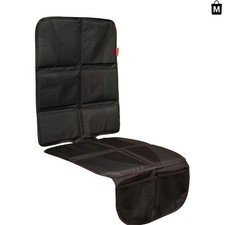 Durable Baby Car Seat Protector with Thick Padding and Mesh Pockets - Black