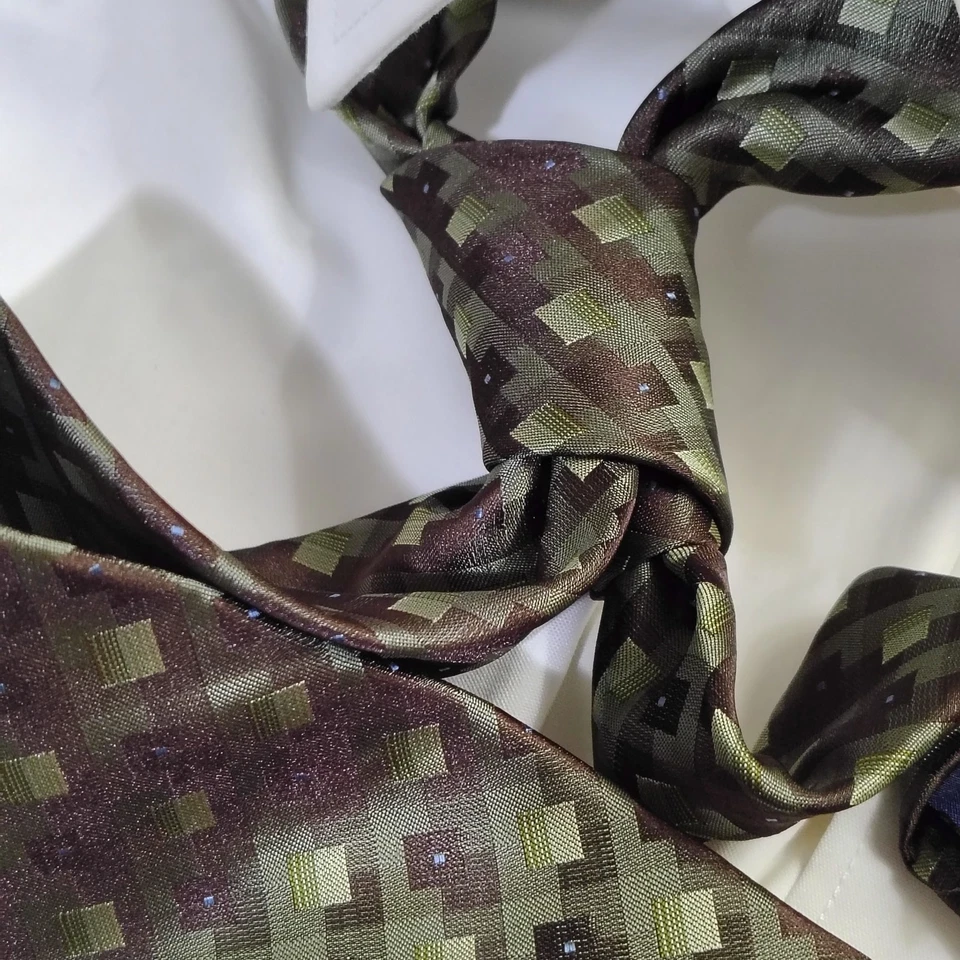 Van Heusen многоцветный квадратный узор мужской галстук галстук б/у в отличном состоянии - Изображение 2 из 4