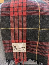 Vintage 1960s/70s Karobes Tartan Travel Rug Throw Picnic Blanket Retro Kitsch