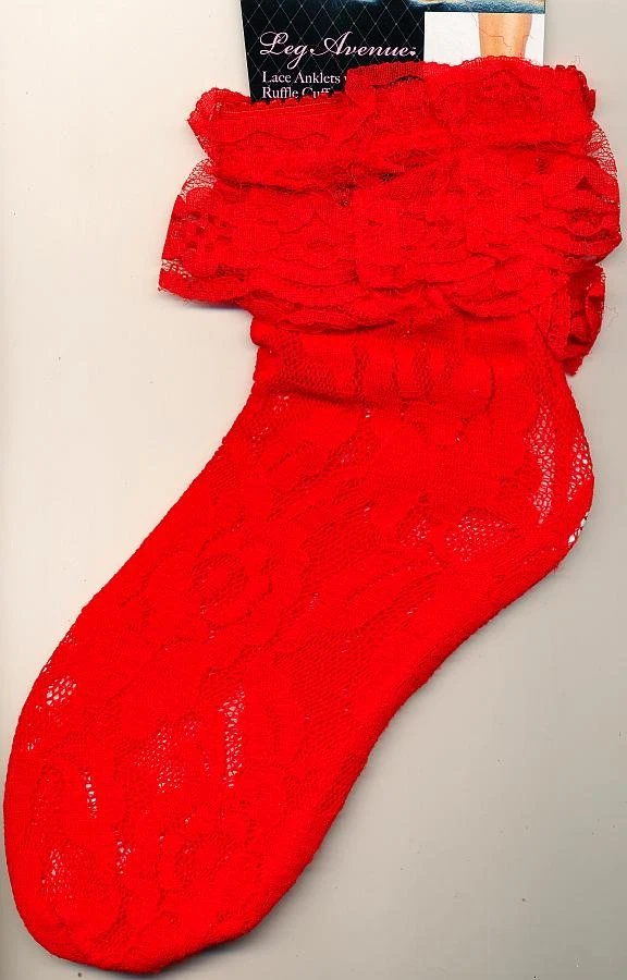 Leg Avenue 3030 Spitzensöckchen mit Rüsche rot - Bild 1 von 1