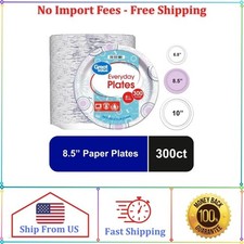 Great Value Disposable Paper Plates, 8.5 Inch, 300 Count
