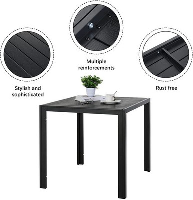 Gartentisch Beistelltisch Balkontisch Outdoor Tisch Wetterfest WPC 75x75x72cm
