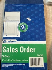 Set of  2 Carbonless Sales Order Books Receipt
