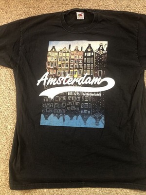 Amsterdam the Netherlands Est.1275 T Shirt Black XL Short Sleeve