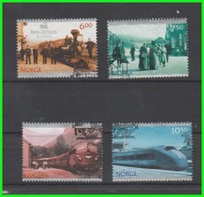 2004 Norway 150th ANNIVERSARY RAILWAY in Norway used stamps