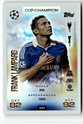 Topps Match Attax CL 2025-26 No. 347 Frank Lampard Cup Champion | eBay
