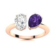 Amethyst Gemstone Sterling Silver Womens day Byapss Engagement Prong Ring