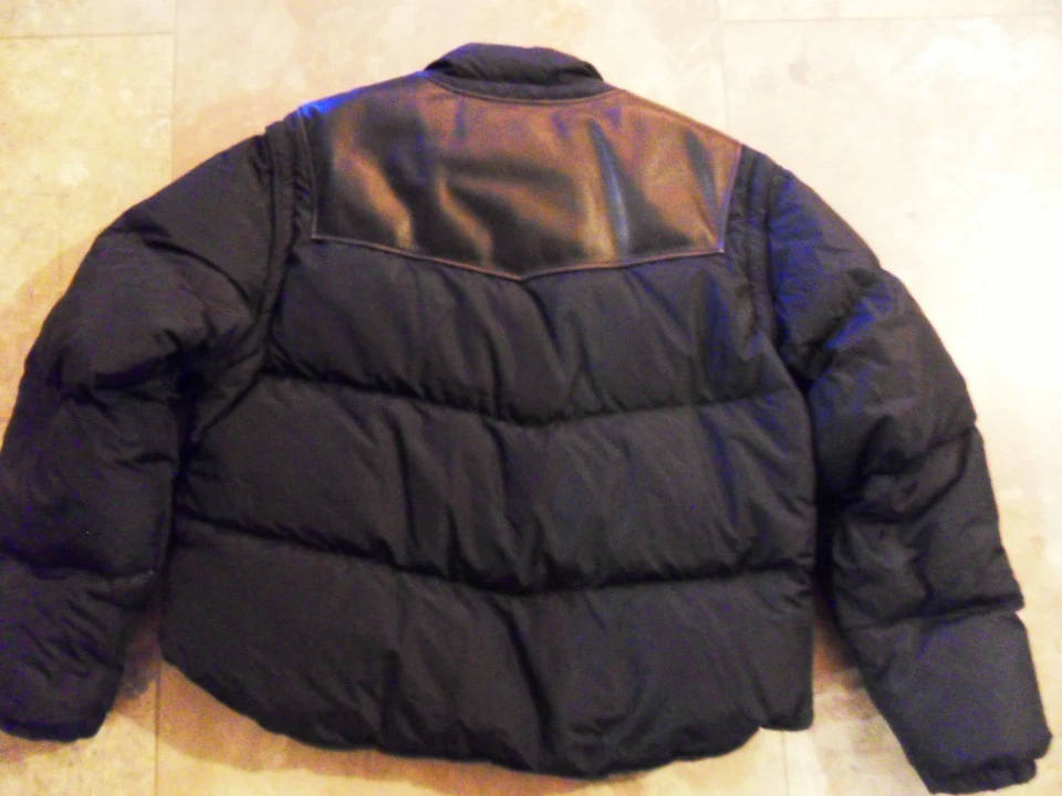 BLOUSON BOMBERS MI DOUDOUNE MI CUIR AVIATEUR DOWN BY SCHOTT MADE IN U.S.A - Photo 4/4