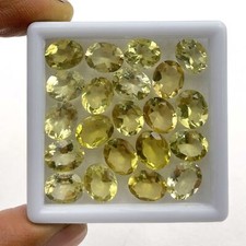Natural Lemon Quartz Oval Cut Loose Gemstone Lot 24 Pcs 8 10 MM 50 CT