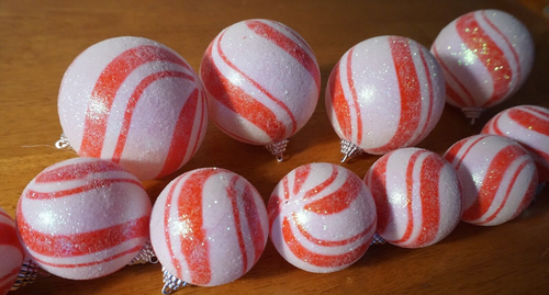 12 Caramelle Rosso e Bianco Menta Piperita Caramelle Albero di Natale Decorazione Casa NUOVO - Foto 2 di 9