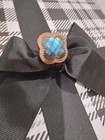 20mm Faceted Genuine Natural Labradorite Clover Design Ring in SIZE 7 — photo 2