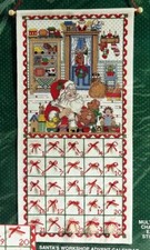 VTG Bucilla Cross Stitch Santa's Workshop Christmas Advent Calendar Embroidery
