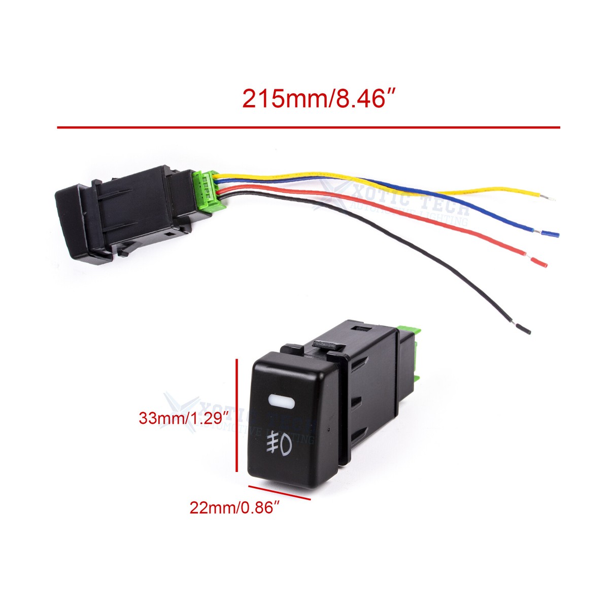 OE Fit 4-Pole 12V Push Button Switch w/LED Indicator Lights For