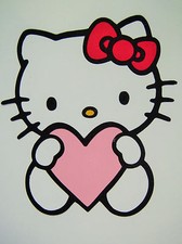 Hello Kitty With Heart Die Cut Paper Scrapbook Embellishment