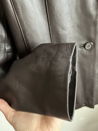 Pelle Studio Brown Soft 100 % Leather Blazer Jacket Size L - Picture 3 of 14