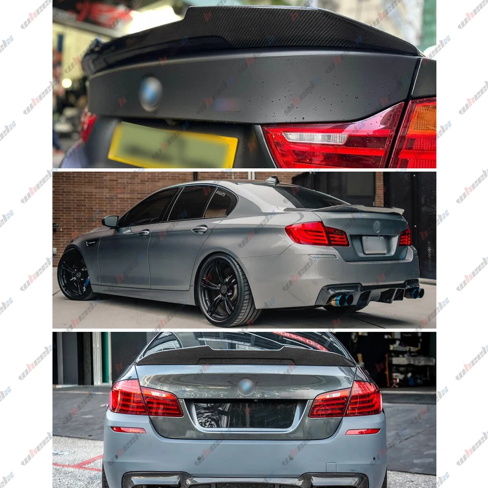 REAL CARBON FIBER PSM REAR SPOILER FOR 11-17 BMW 5 SERIES F10 528I 550I 535I M5 - Image 3 of 4