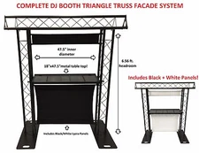 DJ Event Facade White/Black Scrims Triangle Truss Booth 6.56' Arch truss System 