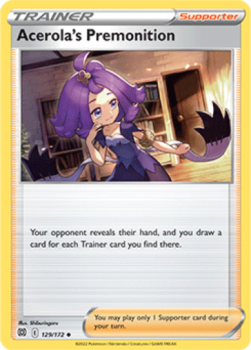 1x Acerola's Premonition 129/172 Brilliant Stars Pokemon TCG Card