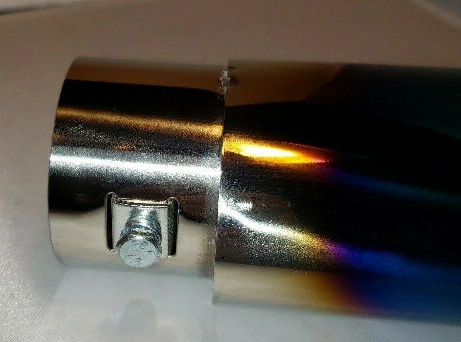 Uxcell Titanio Azul Plata Escape Silenciador Punta Auto Coche Parte 62mm Entrada Nuevo Foto 3 de 4