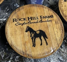 Bar Decor (Rock Hill Farms) Auth Kentucky Bourbon Whiskey Barrel Lid Top 21” Dia