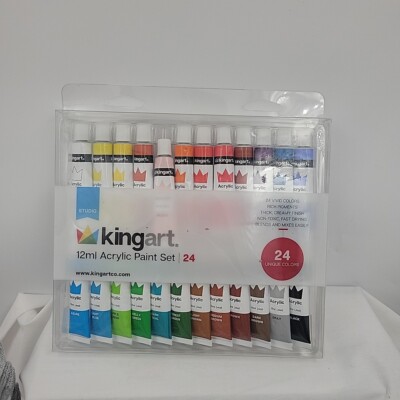 KINGART 12ml Acrylic Paint Set of 24 Vivid Colors