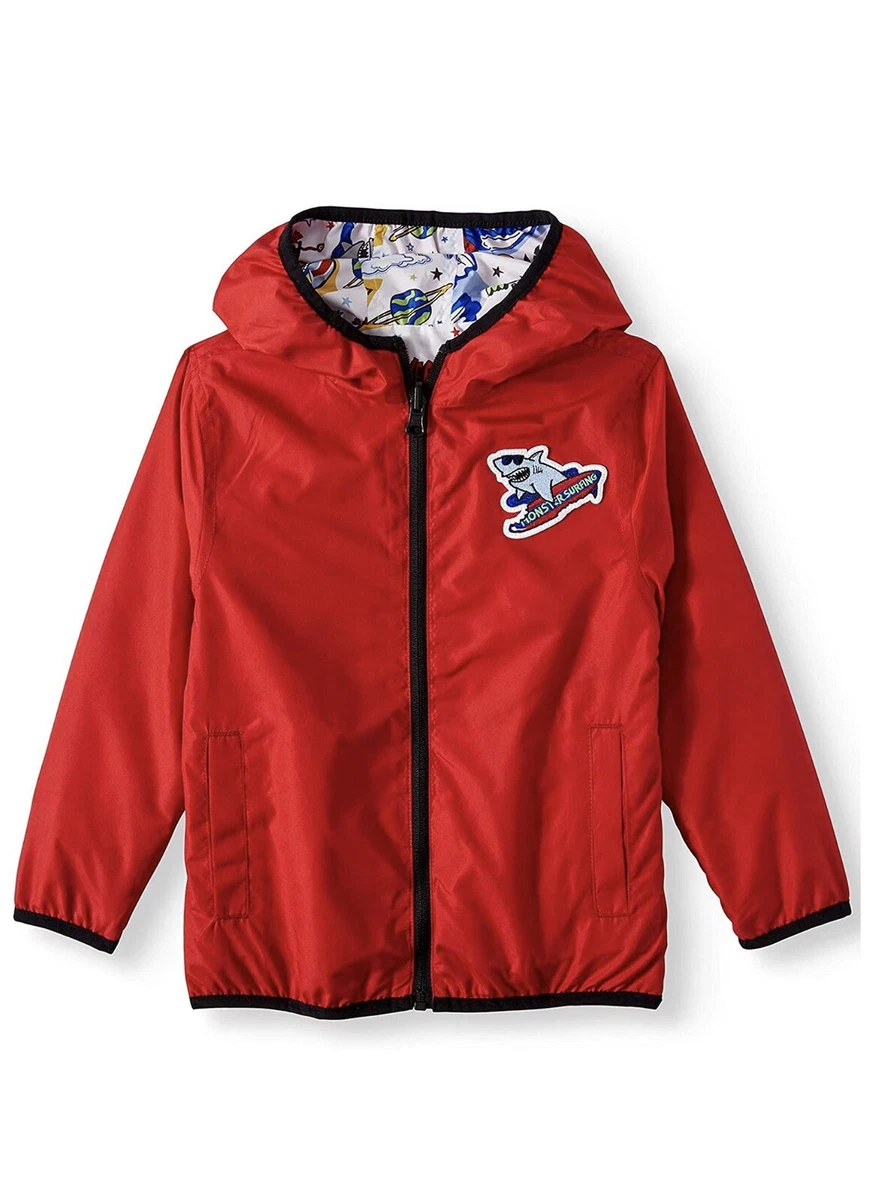 Red windbreaker boys top