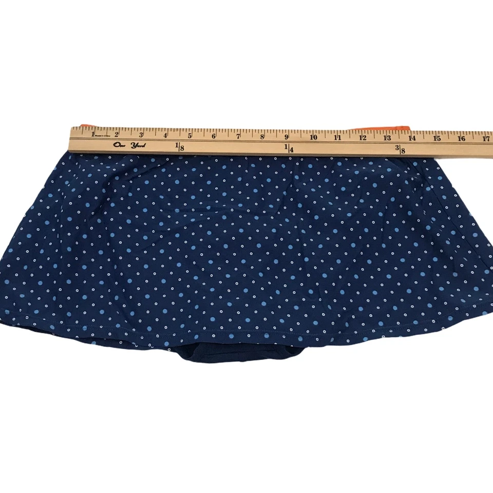 Falda de natación NAUTICA para mujer con parte inferior incorporada talla 6 azul marino lunares ribete naranja Foto 4 de 4