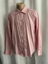 LADY HATHAWAY Pink Blouse Dress Shirt Tailored Button Down Ladies Large Used
