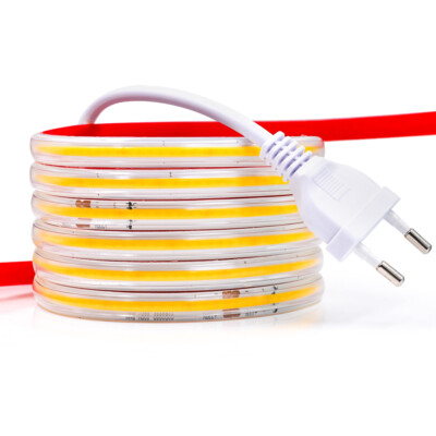 Selbstklebend COB LED Streifen Stripe 230V 288LED/m AN/AUS Lichtband Lichtleiste