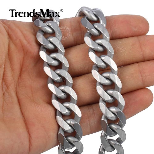 Men's 15mm Cuban Link Bracelet - 316L Stainless Steel, 8/9/10 Inch, Nickel-Free, Handmade