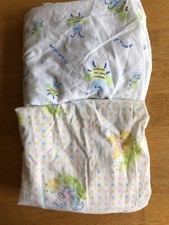 Vintage Dundee Carter  s Infant Bassinet Carriage Sheets Set of 2 Baby Animals