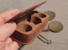 Coin Balance Scales Antique Oak Hardwood Boxed Scale 1700s