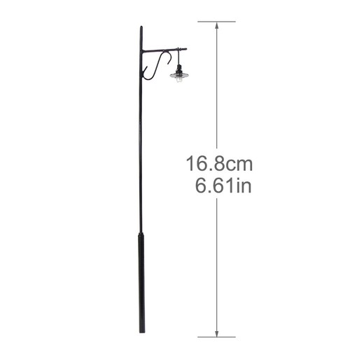 5pcs Model Railway O Scale 1:50 Black Post Lamps Street Light 16.5cm Warm White - Picture 2 of 6
