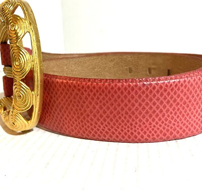 carlisle leather belt Pink/ Coral Leather | eBay display picture 2