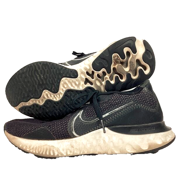 SAOLA Nike Renew Run Scarpe da corsa Uomo Taglia 8 Nero Argento Metallizzato CK6357 002