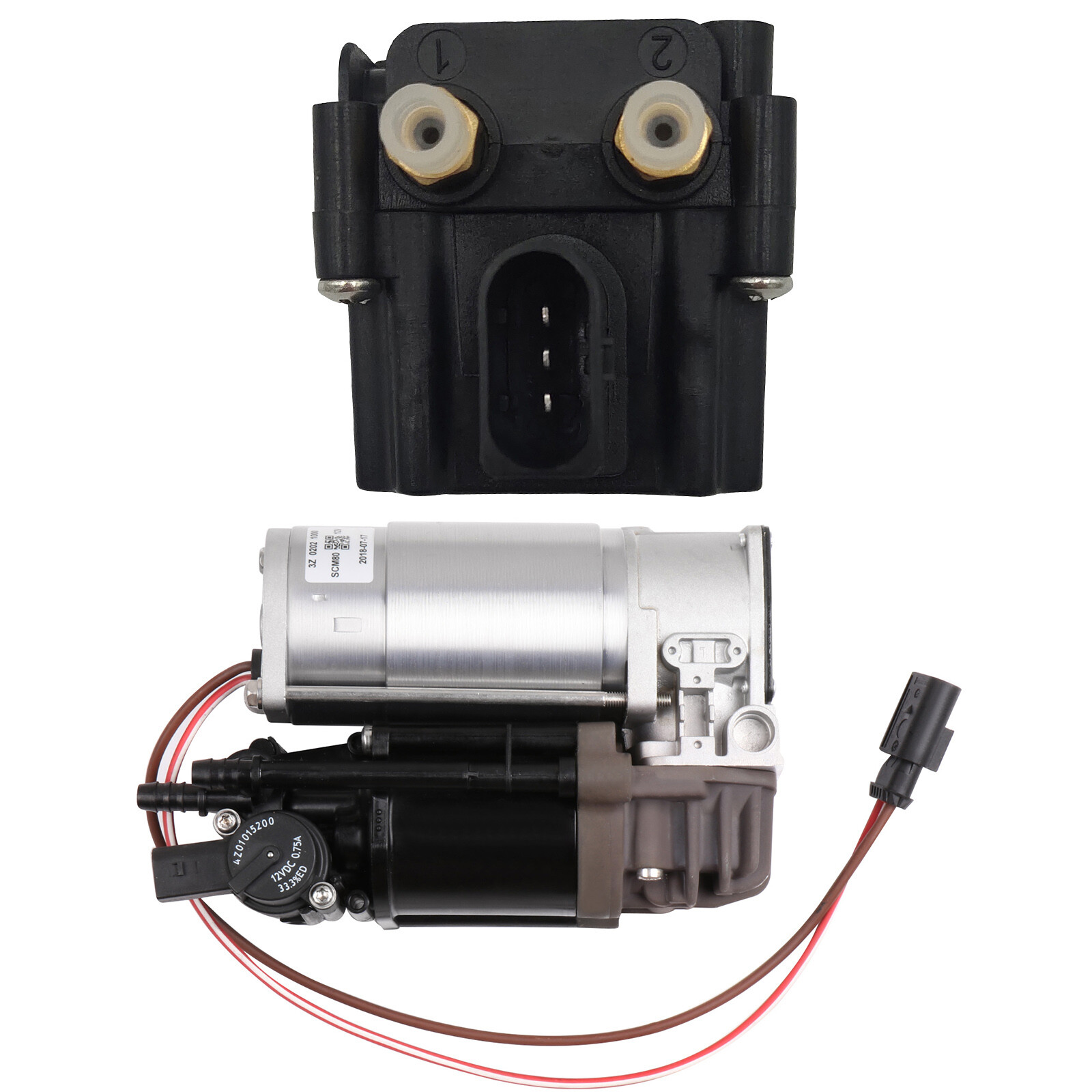 2Pcs Air Suspension Compressor Pump Valve Block Assembly For BMW 7 F01 F02 740Li