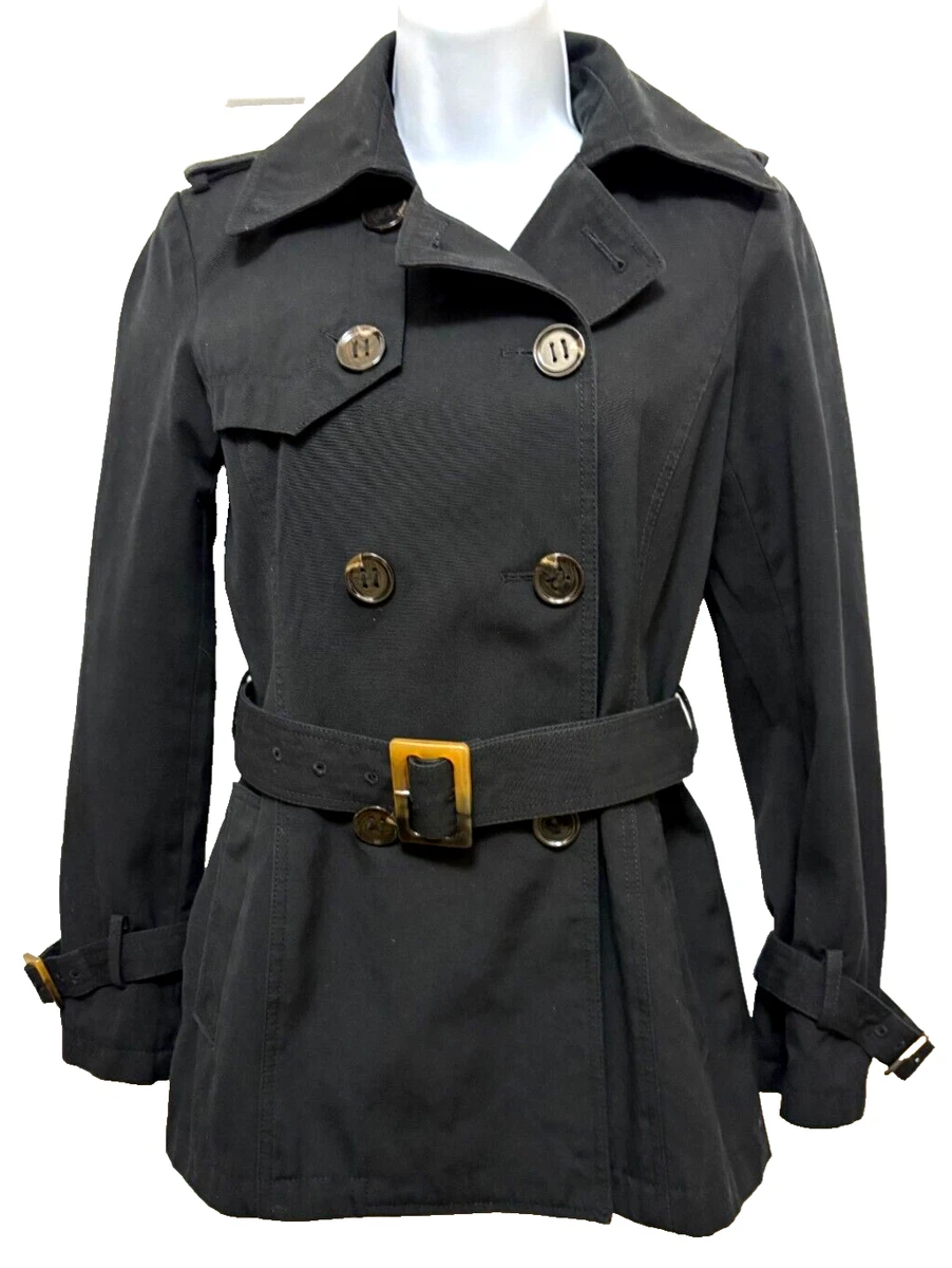 Trench Coat Femme Kenneth Cole Reaction - Noir Avec Motif Fleur, Taille M - Occasion En Excellent état