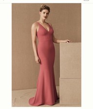 NWT Anthropologie BHLDN Raspberry Jones V-Neck Gown Size 0