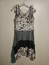 DKNY Womens Printed Sleeveless Shift Multi Color Dress Size P