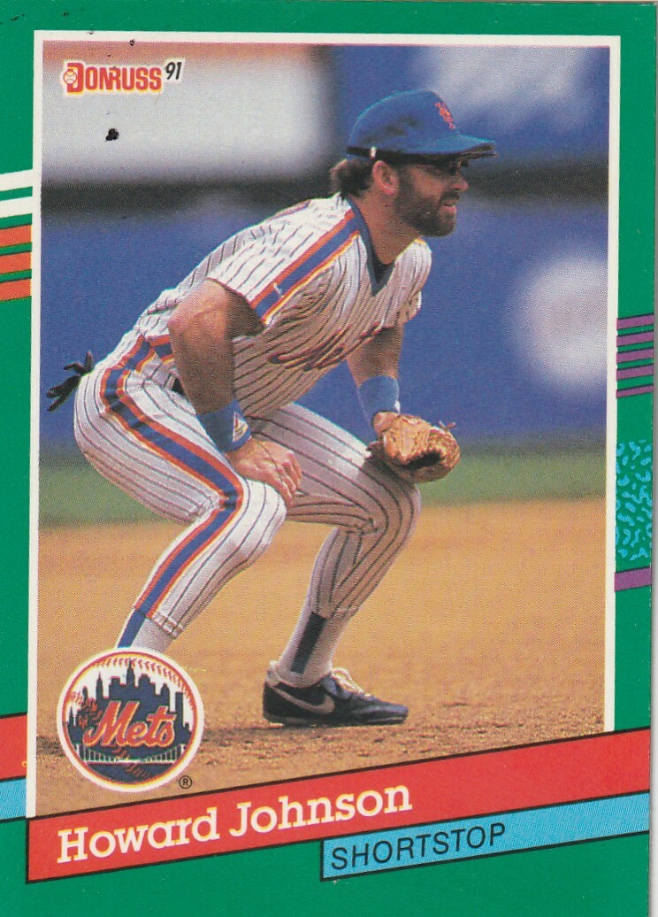 FREE SHIPPING-MINT-1991 Donruss New York Mets #454 Howard Johnson +BONUS CARDS