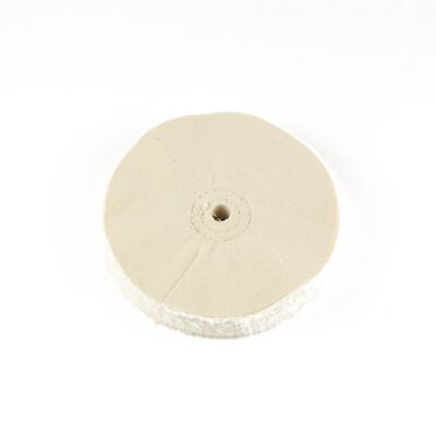 6'' x 1/2'' Arbor Hole - 60 Ply Loose Polishing Muslin Cotton Buffing Wheel