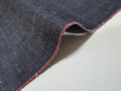 oz indigo denim fabric with red selvage by the yard, Japanese