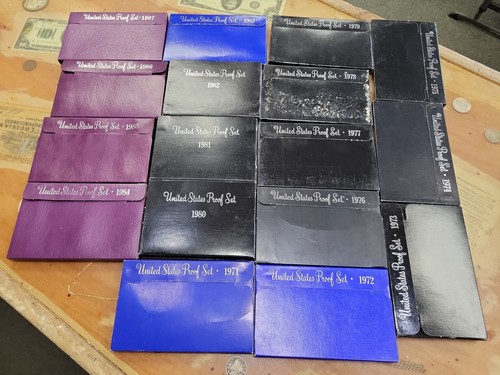 1971-1987 US Coin Proof Set Lot With Boxes (sequential set of 17) - Picture 5 of 6