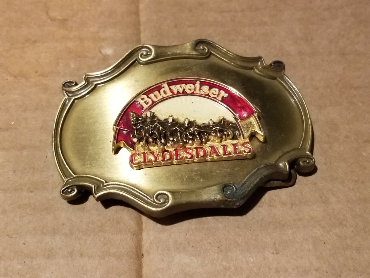 Vintage 1978 Budweiser Clydesdales Belt Buckle By Raintree