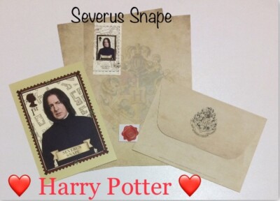 Severus Snape - Harry Potter Royal Mail Briefmarke, Karte, Schreibpapier & Umschlag